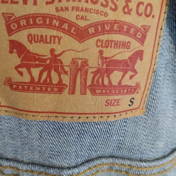 Levi's Denim truckers jacket blue sz PS - Picture 6 of 8